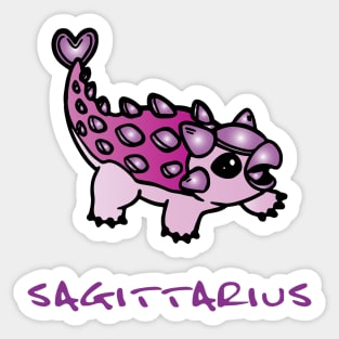purple Sagittarius dinosaur baby Sticker